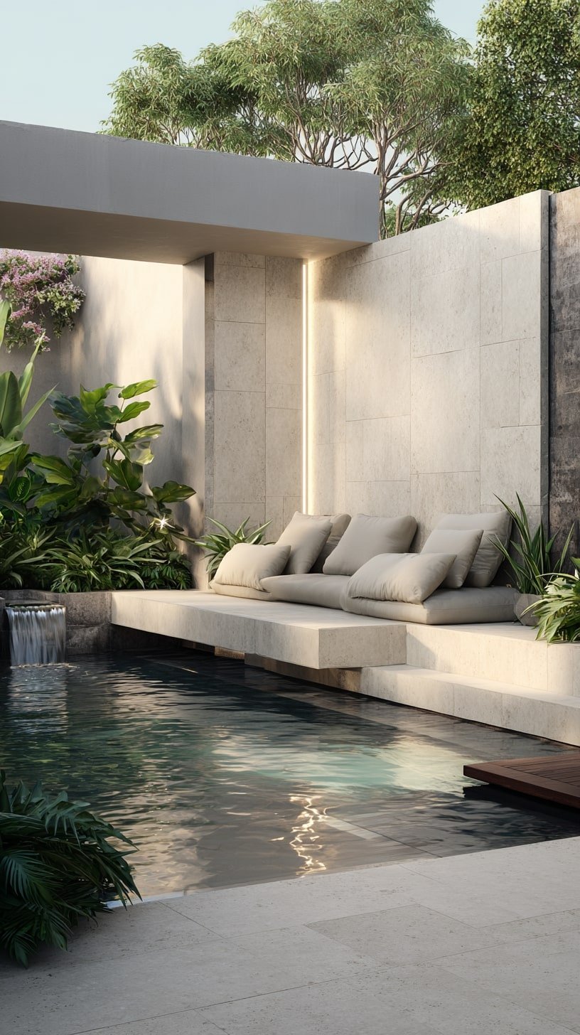 Pool Wall for Seamless Seating