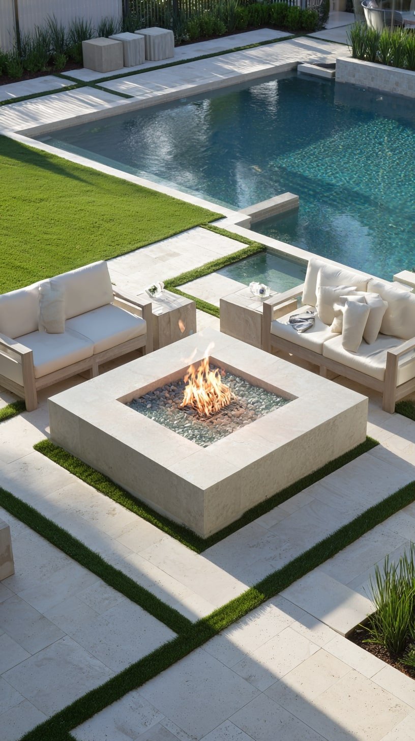 Lounge Zone with a Modern Fire Feature