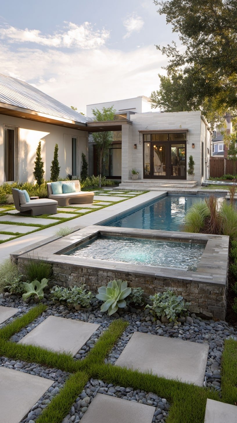 Pavers and Grass for a Crisp Geometry