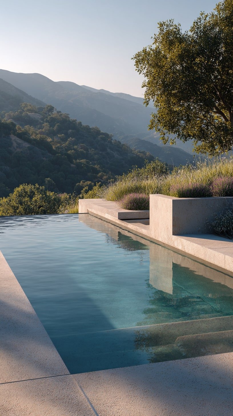 Pool into a Native Hillside View
