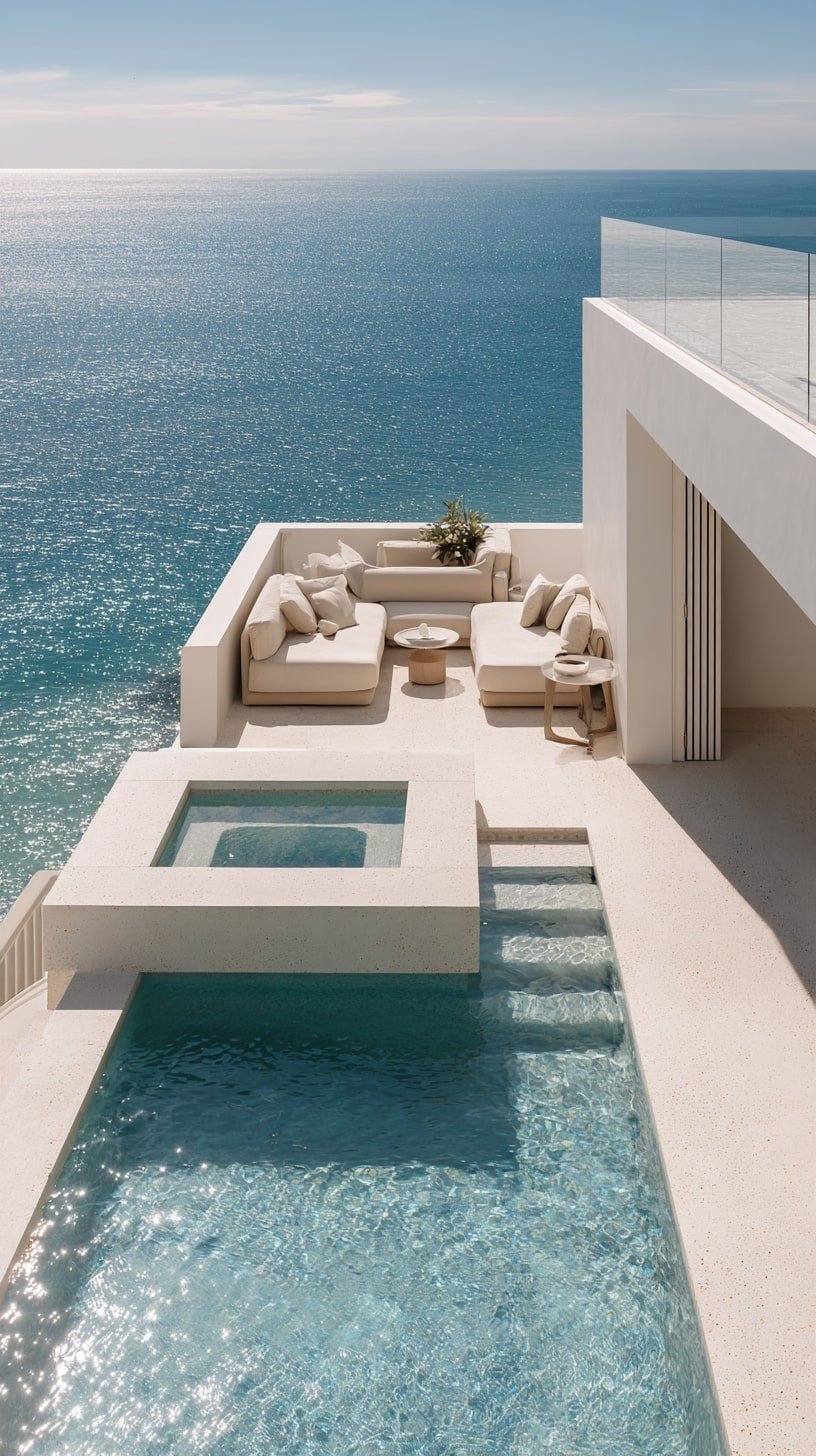Lounge Deck Over an Ocean-View Pool