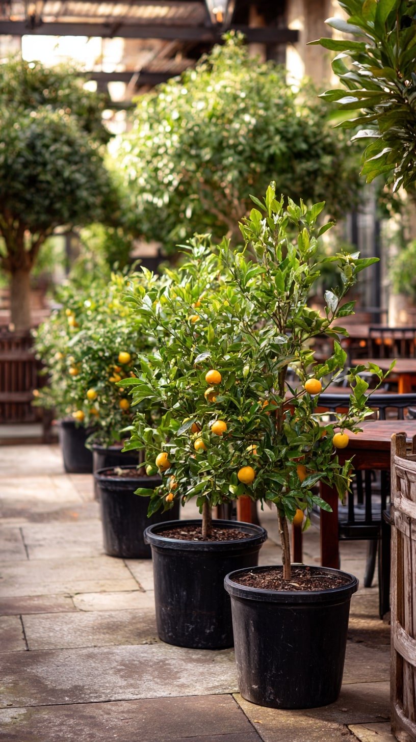  Arrange Potted Citrus Trees for Movable Privacy