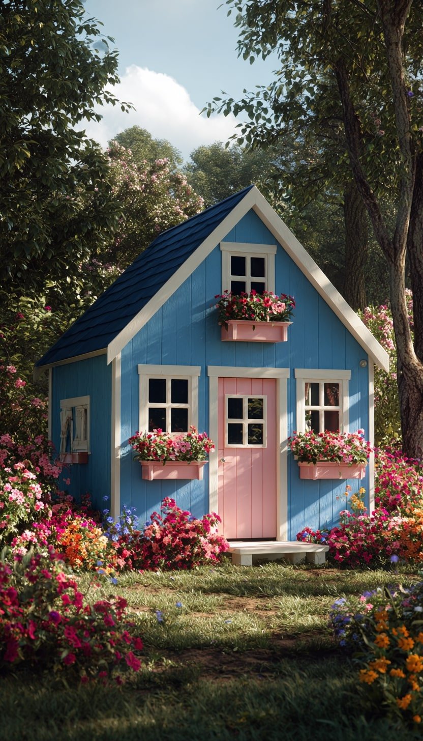 Windows with Matching Flower Boxes