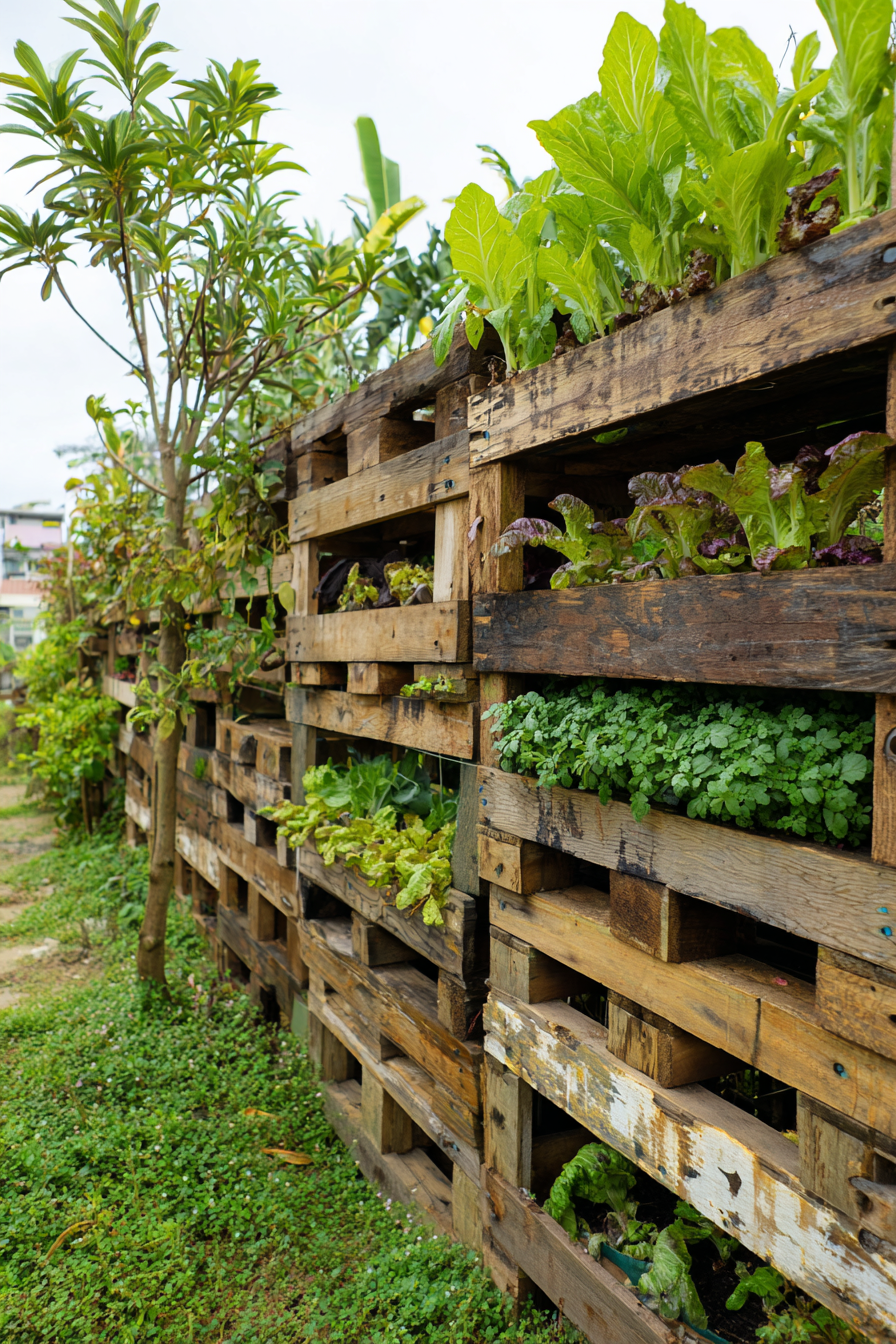  Build a Vertical Edible Wall with Stacked Pallets
