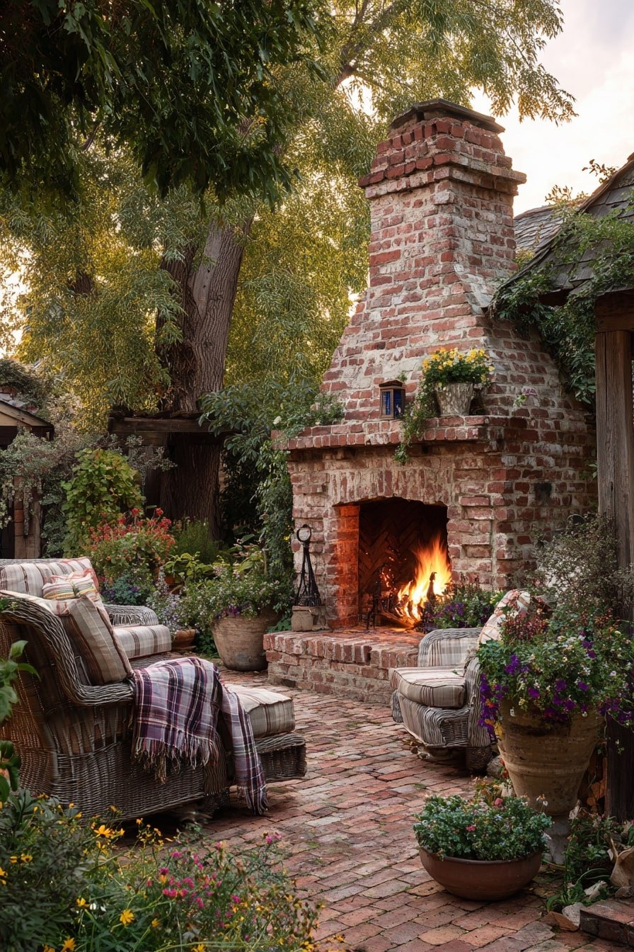 Build a Brick Fireplace to Anchor an Outdoor Living Space