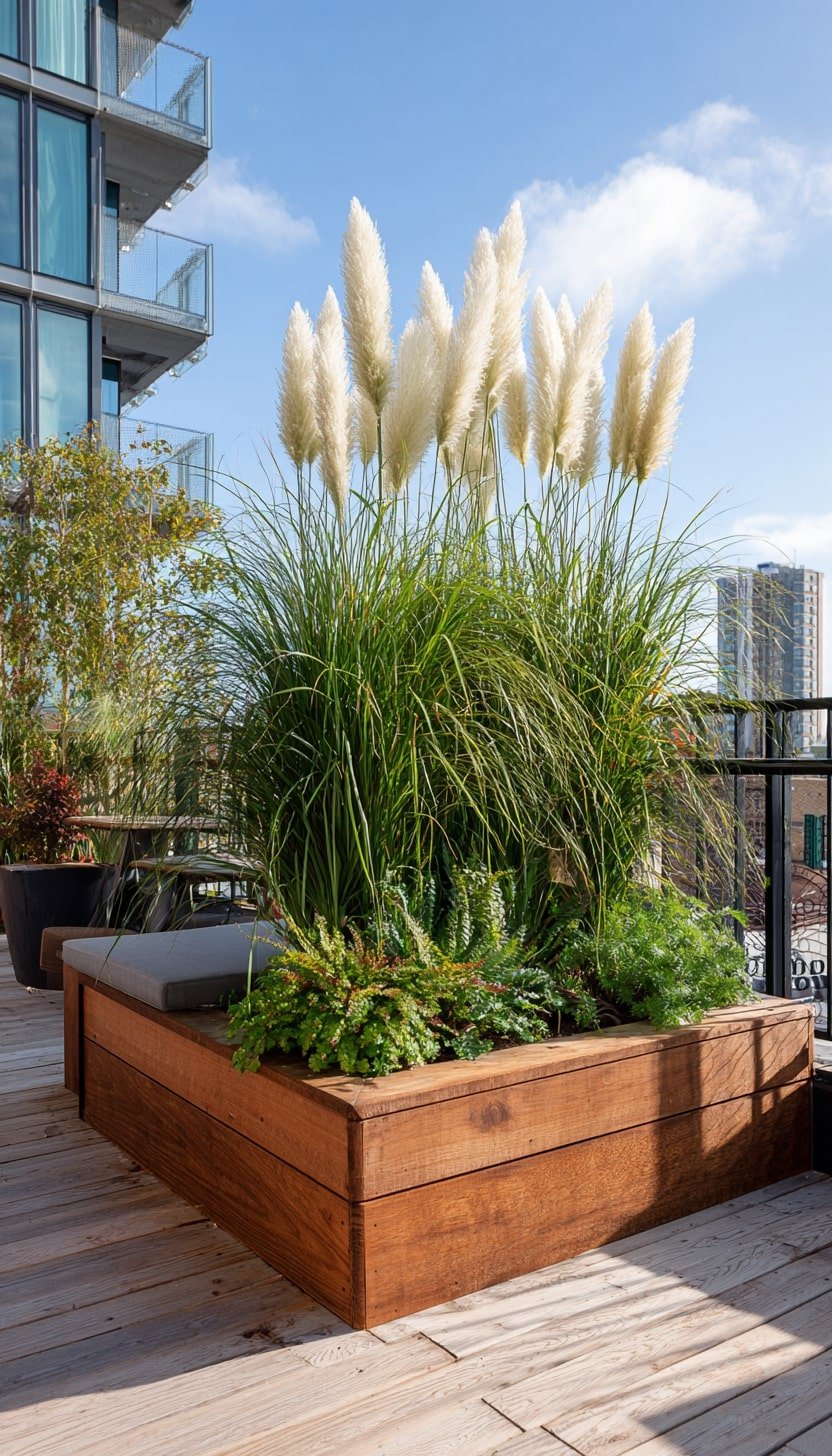 Tall Grasses in Raised Beds