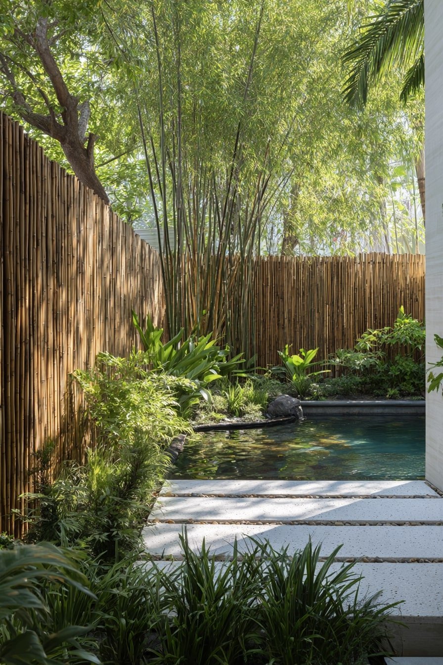 Use a Bamboo Privacy Wall for a Soft Natural Screen