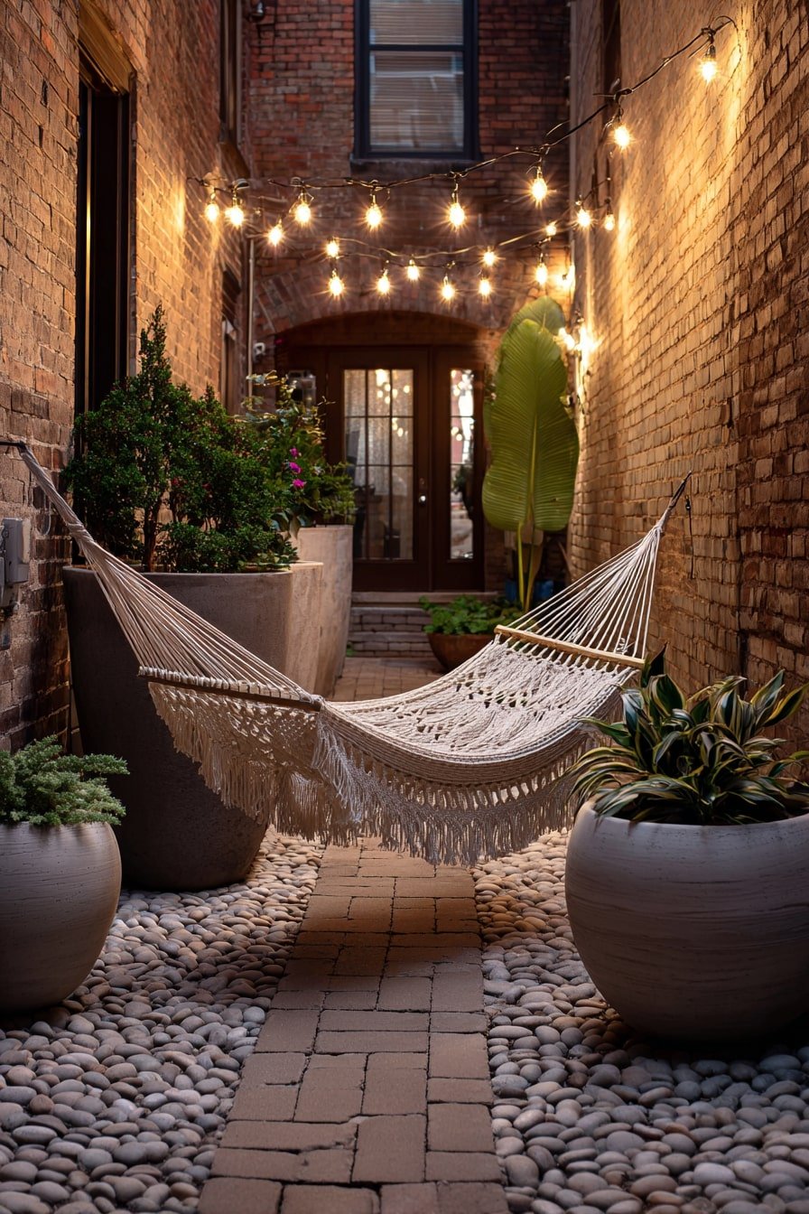 Suspend a Hammock Between Planters for an Intimate Escape