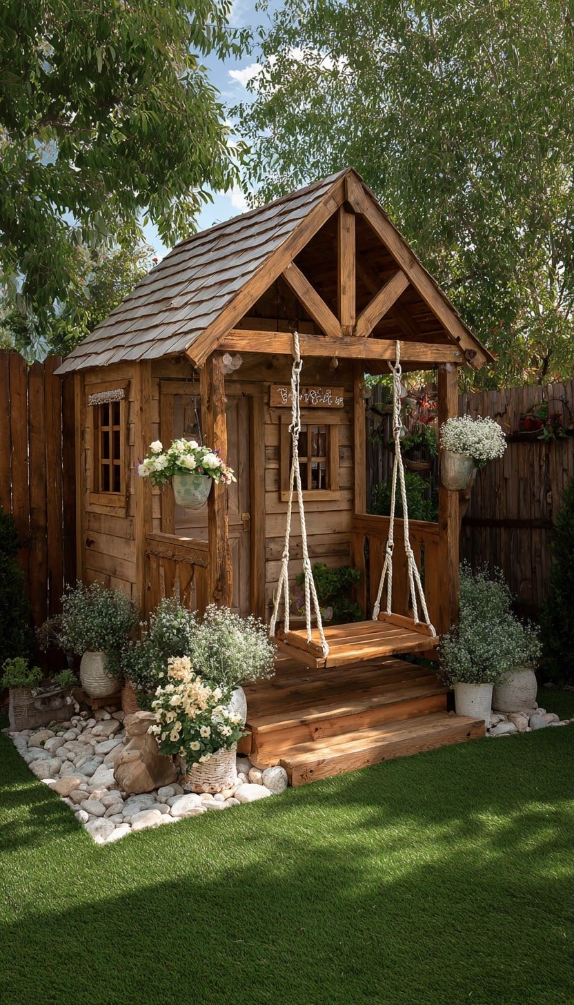 Rope Swings from a Timber Porch