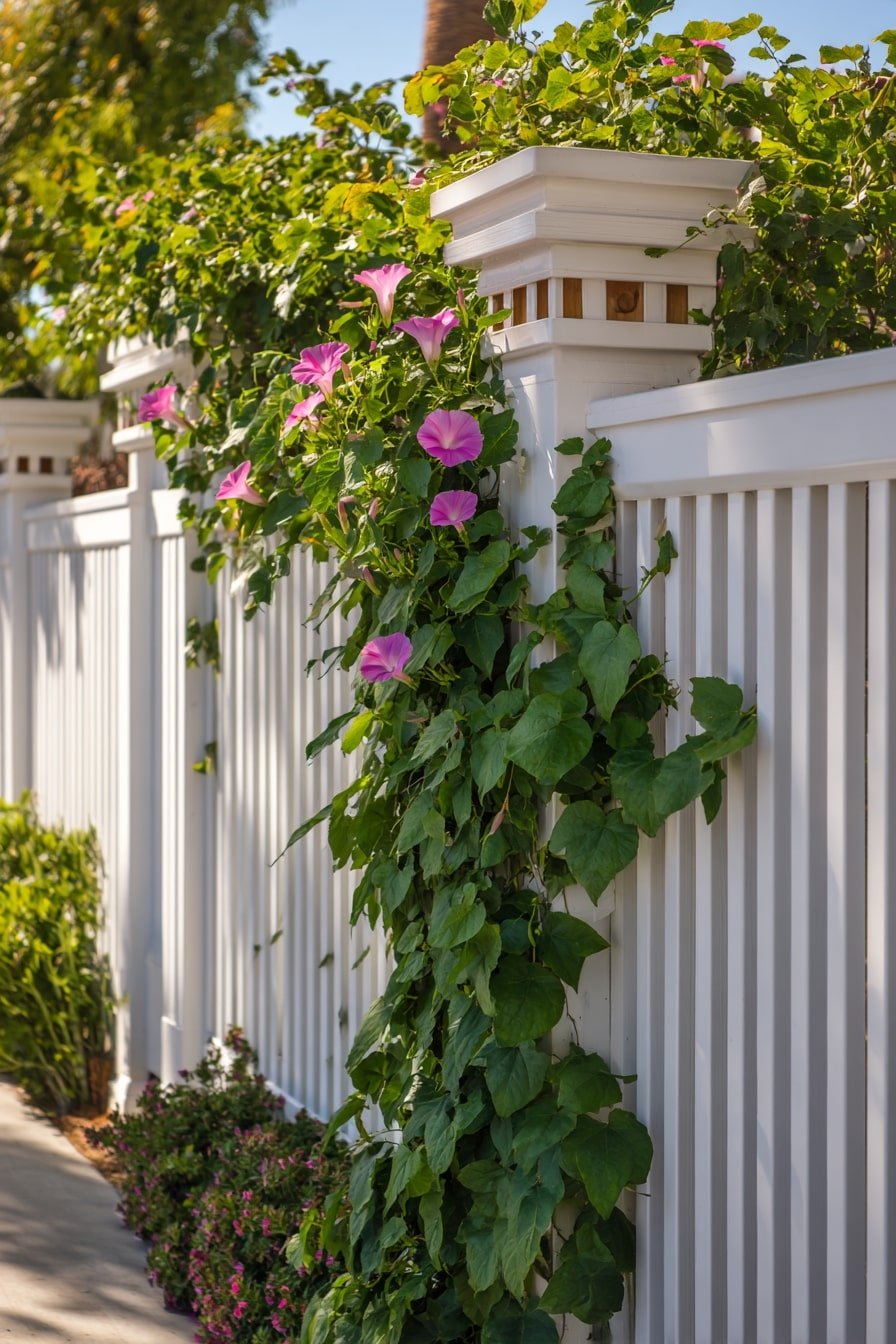 Dress a White Fence with Climbing Morning Glories