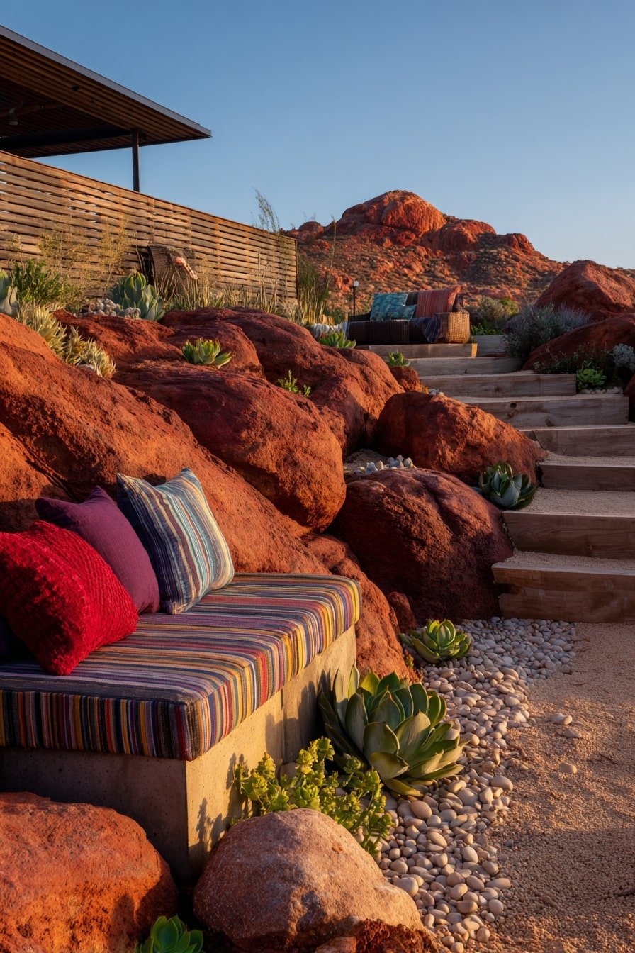 Build Seating into Natural Rock for a Desert-Ready Retreat