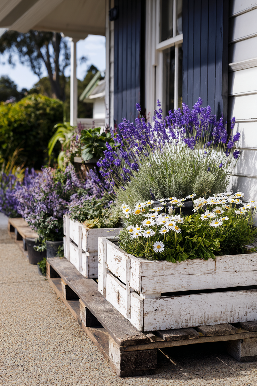  Elevate Porch Appeal with Whitewashed Pallet Crates