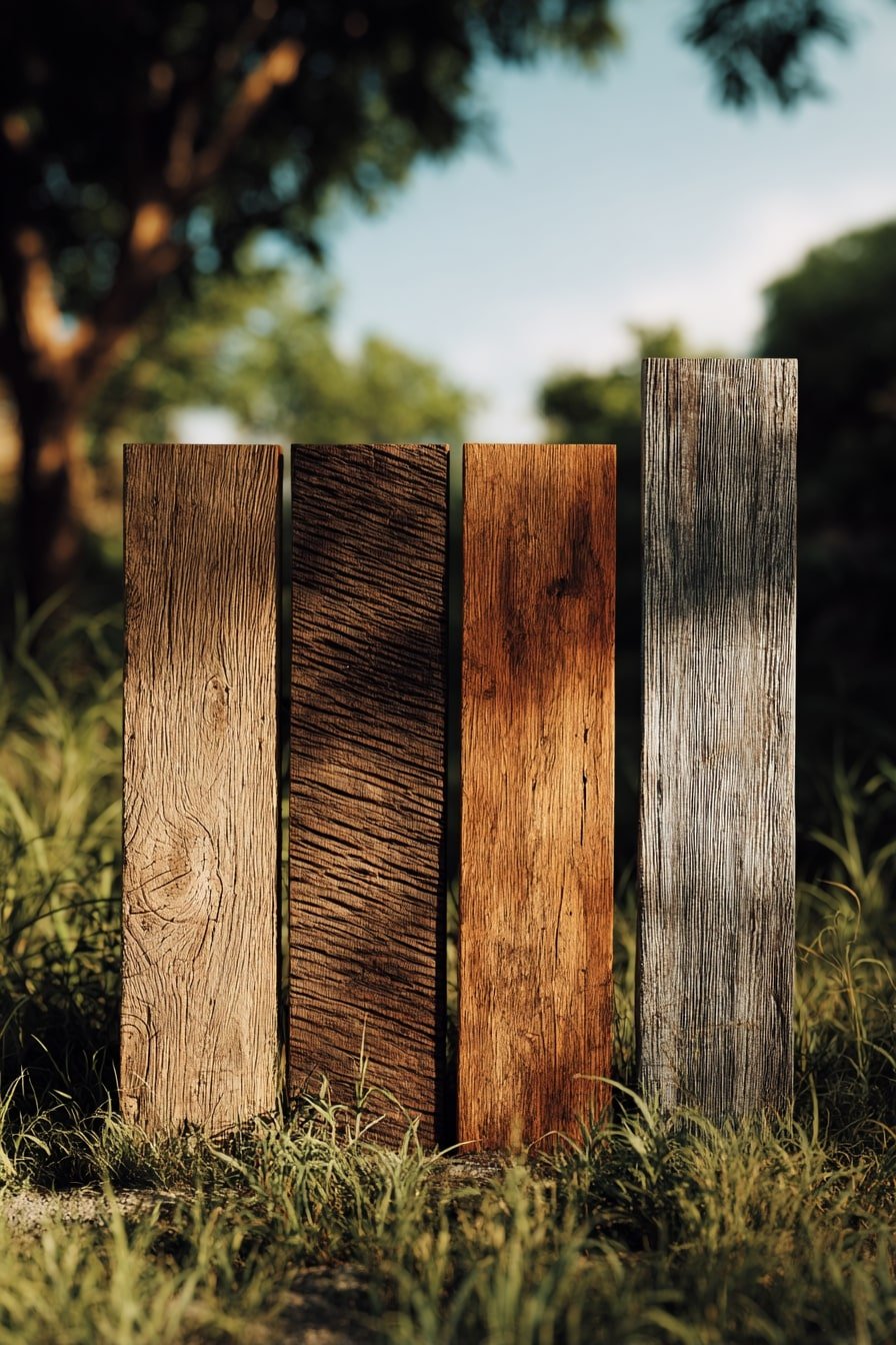  Play with Mixed Wood Tones for Rustic Driveway Charm