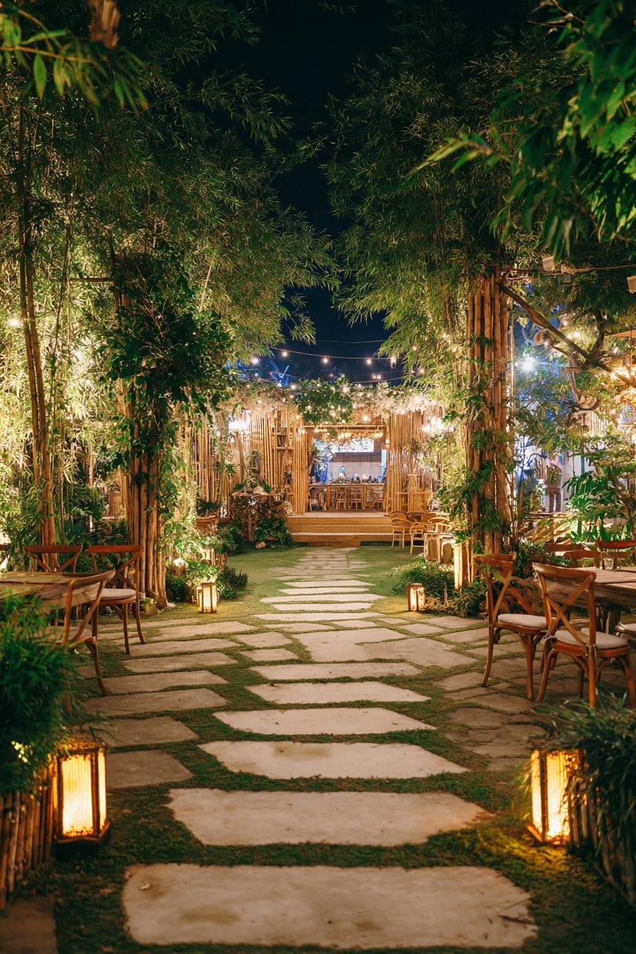  Guide Guests with Path Lanterns and Canopy String Lights