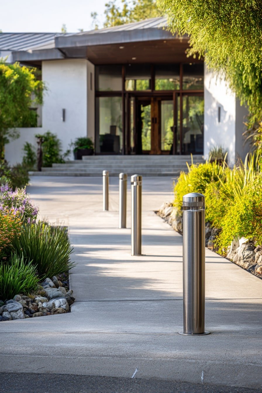  Use Stainless Steel Bollard Lights for a Sleek, Guided Entry