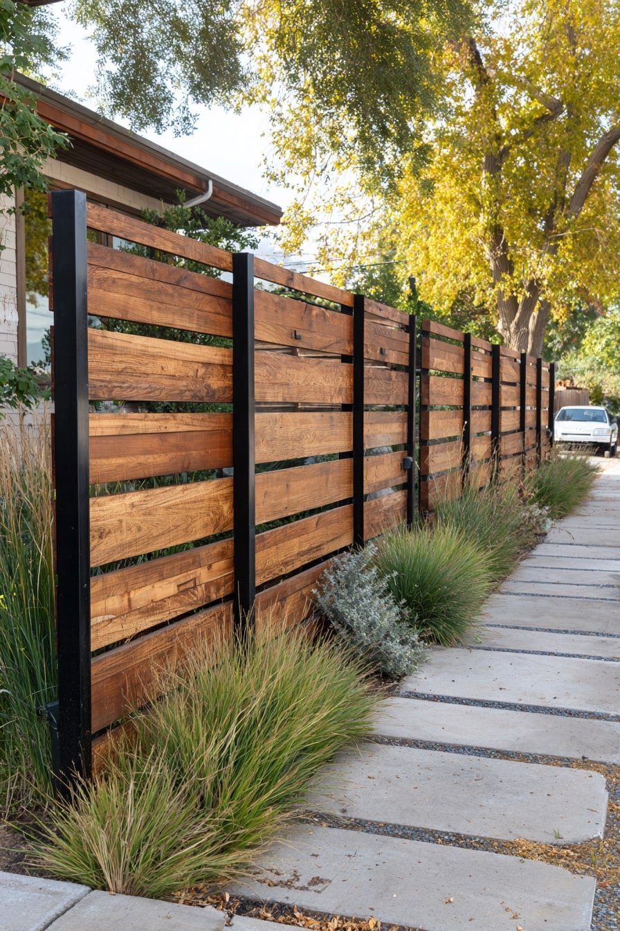 Combine Warm Wood Slats with Sleek Metal Posts