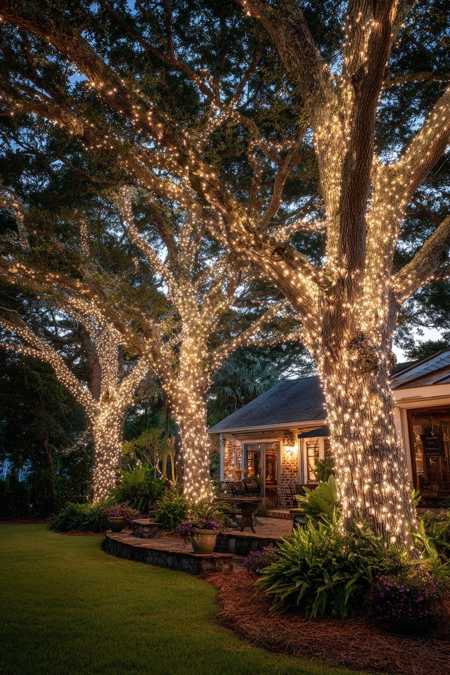 Wrap Tree Trunks in Micro Lights for a Magical Canopy